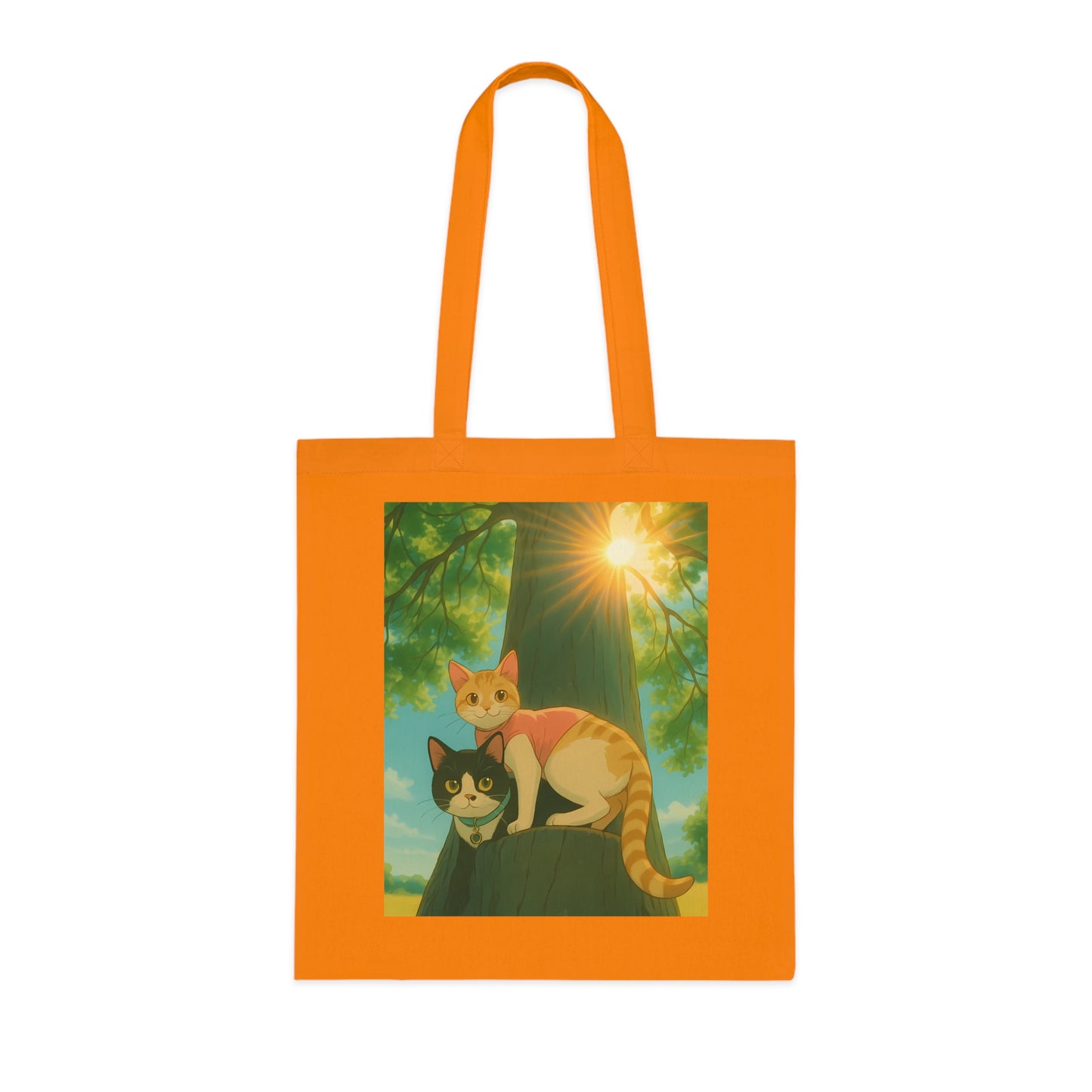 Cute Cat Art Cotton Tote Bag, Eco-Friendly Shopping Tote, Pet Lover Gift, Beach Bag, Reusable Grocery Bag