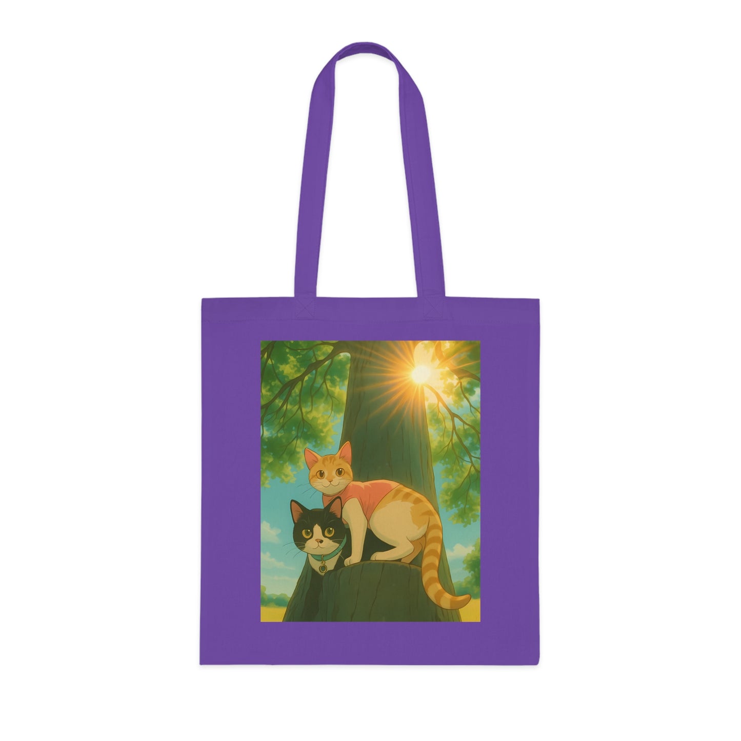 Cute Cat Art Cotton Tote Bag, Eco-Friendly Shopping Tote, Pet Lover Gift, Beach Bag, Reusable Grocery Bag