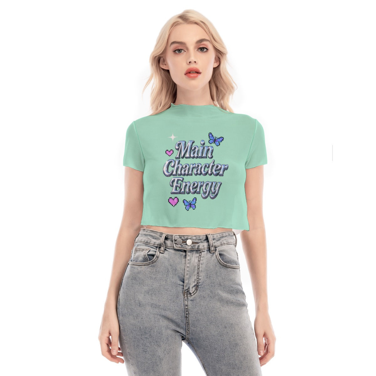 “Main Character Energy” Mesh Crop Top – Flirty, Fierce & Totally Unbothered 💅✨