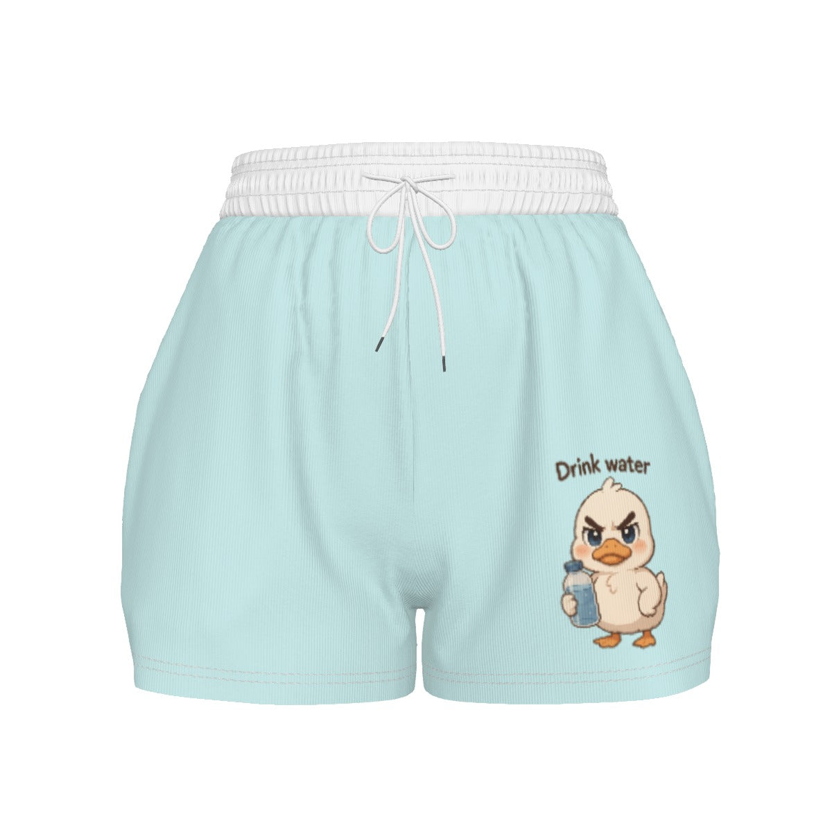 Drink Water, Stay Quacky – Cute Duck AOP Women’s Shorts