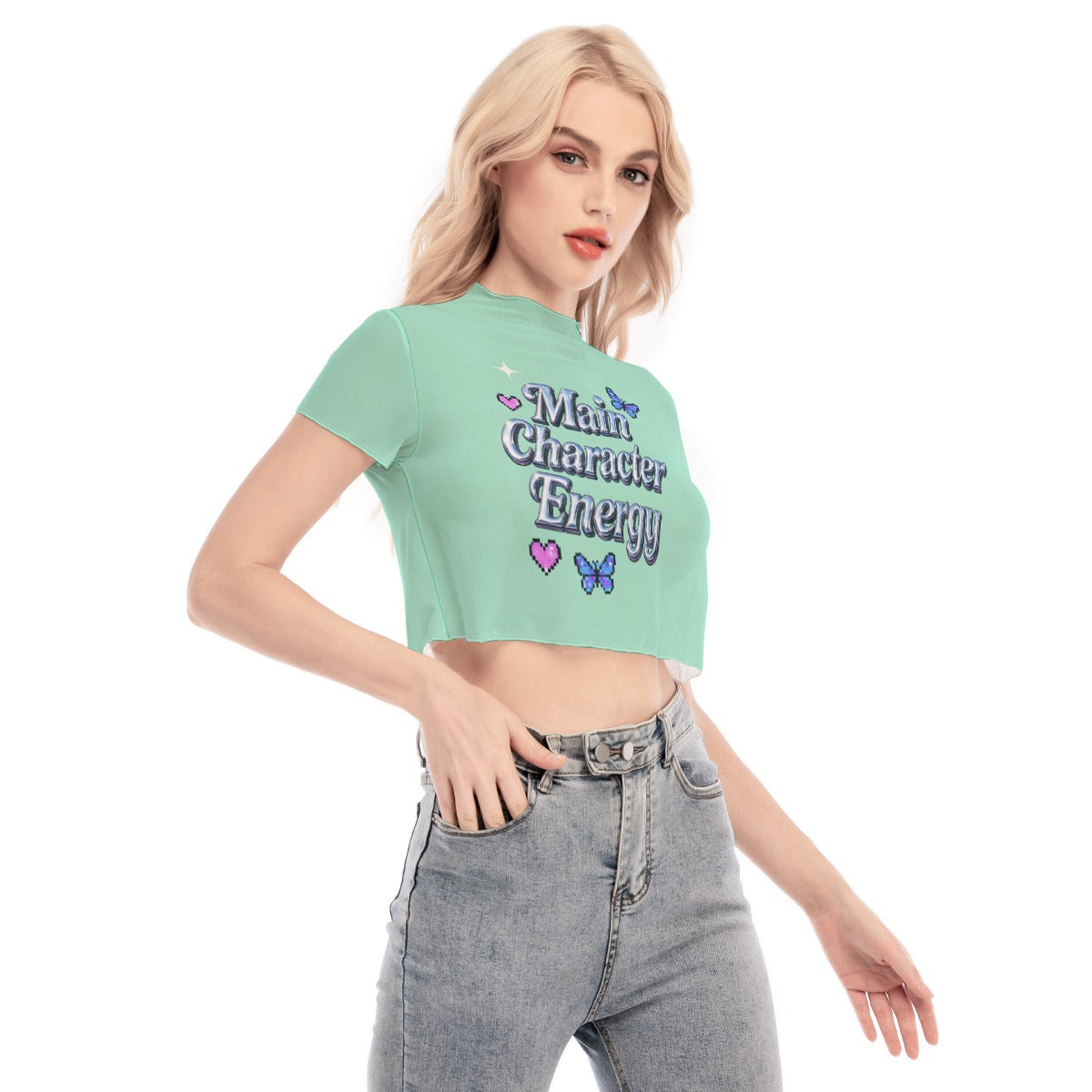 “Main Character Energy” Mesh Crop Top – Flirty, Fierce & Totally Unbothered 💅✨