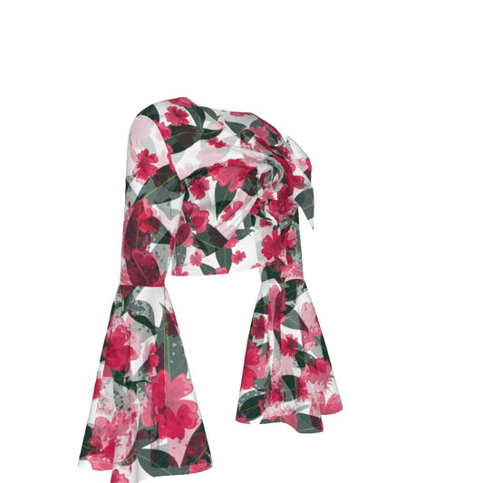 Hibiscus Blossom All-Over Print Women’s Blouse – Tropical Floral Style