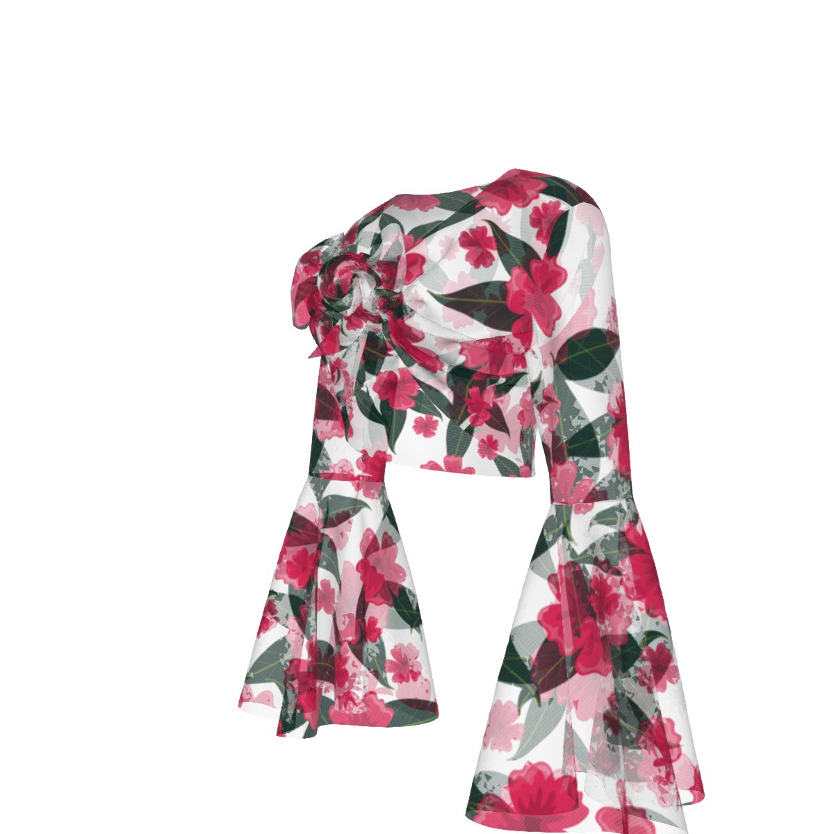Hibiscus Blossom All-Over Print Women’s Blouse – Tropical Floral Style