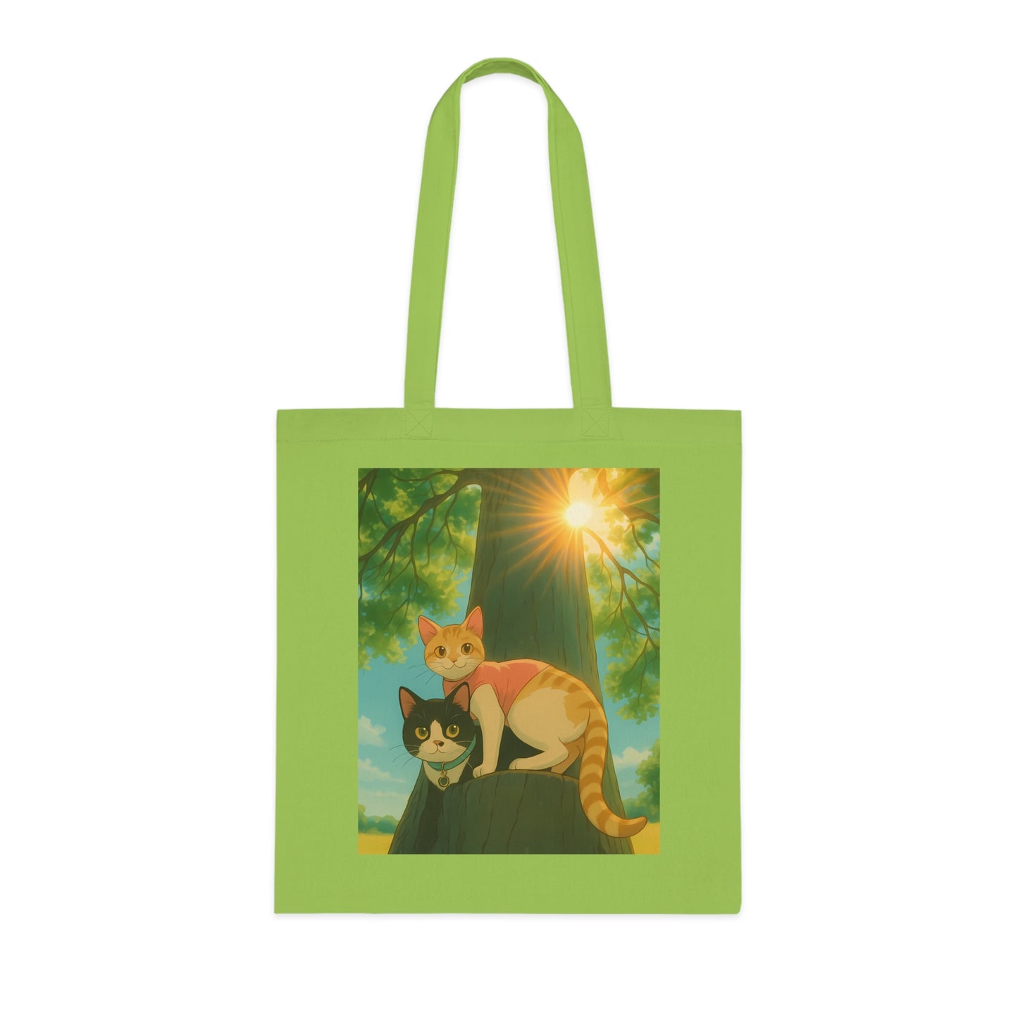 Cute Cat Art Cotton Tote Bag, Eco-Friendly Shopping Tote, Pet Lover Gift, Beach Bag, Reusable Grocery Bag