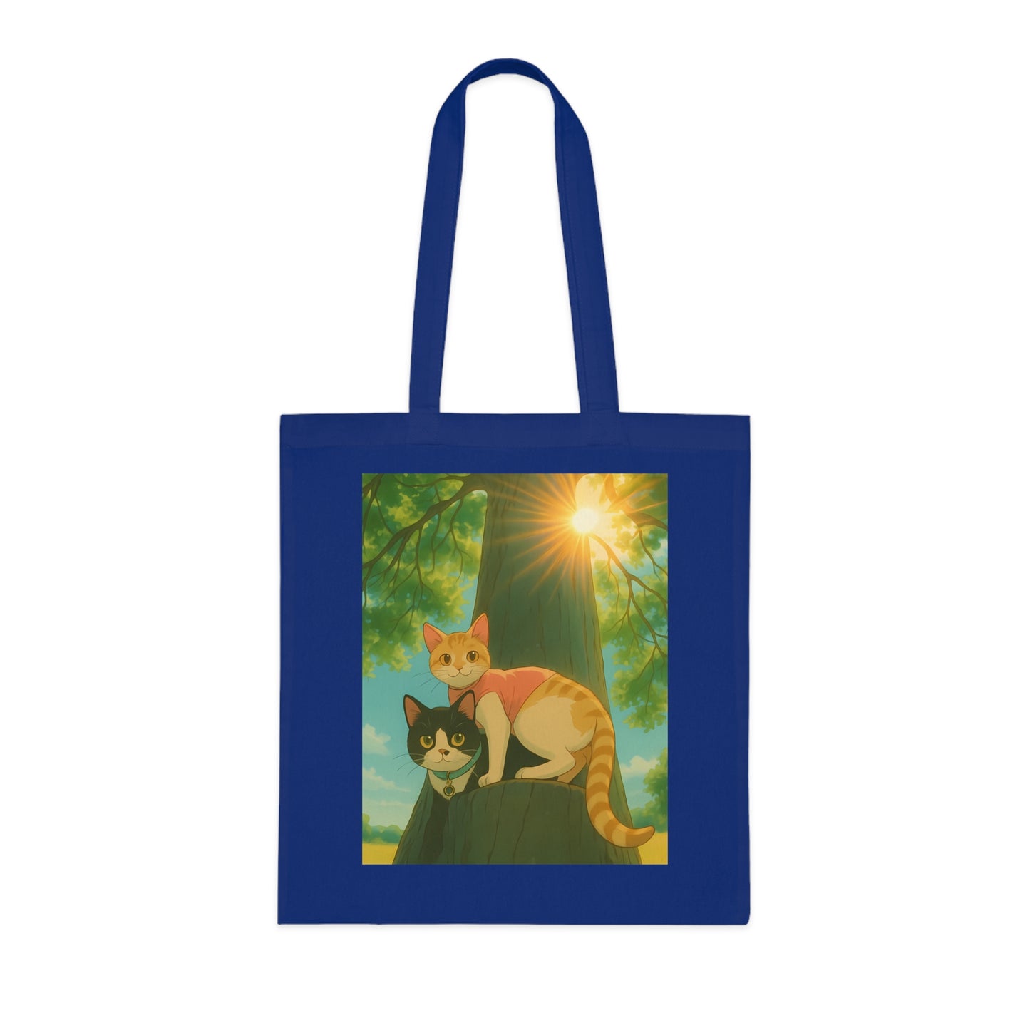 Cute Cat Art Cotton Tote Bag, Eco-Friendly Shopping Tote, Pet Lover Gift, Beach Bag, Reusable Grocery Bag