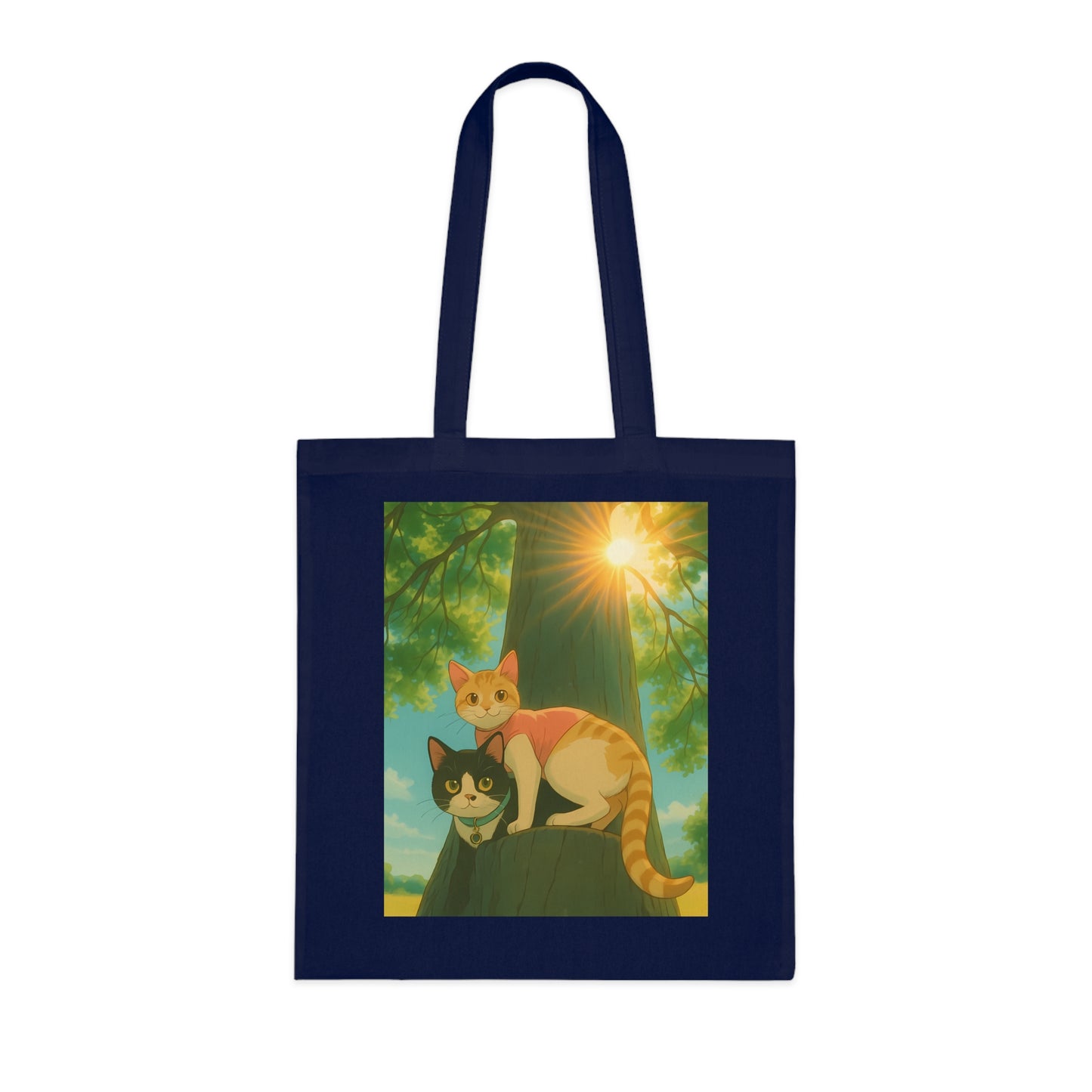 Cute Cat Art Cotton Tote Bag, Eco-Friendly Shopping Tote, Pet Lover Gift, Beach Bag, Reusable Grocery Bag